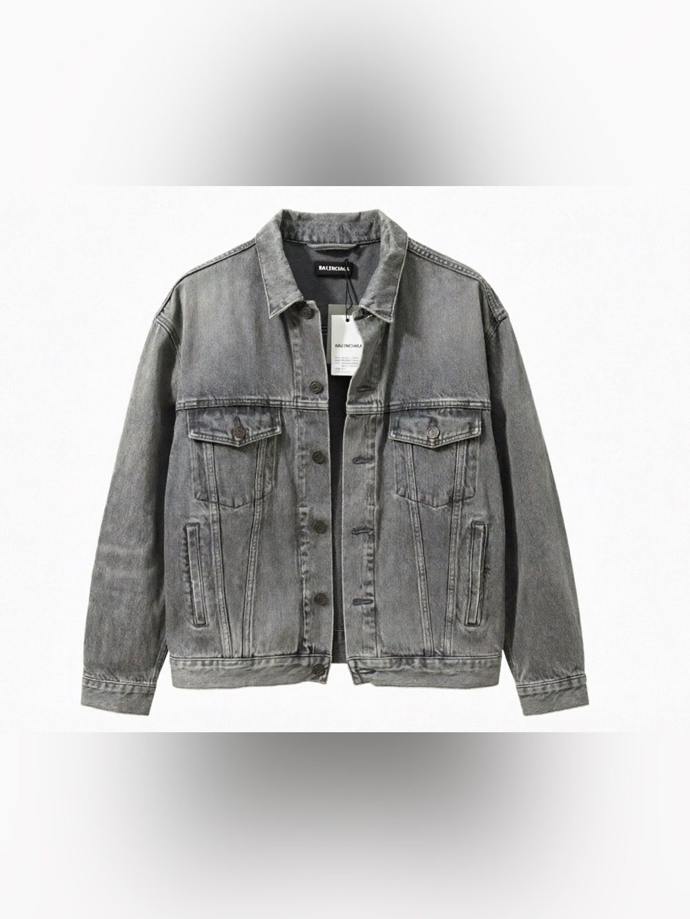 🚩steal Balenciaga Gray Washed Denim Jacket